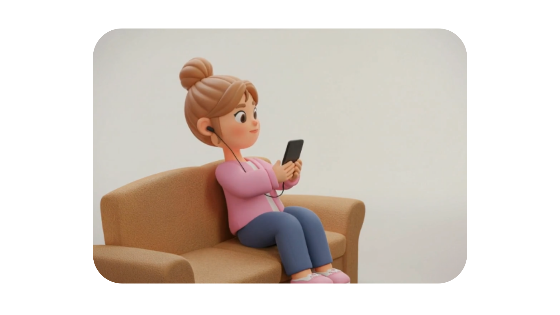 Student on phone reviewing prompt